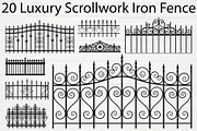 Luxury Scrollwork Iron Fence, an Object Graphic by Designer_Momina (Thumbnail 1 of 14)
