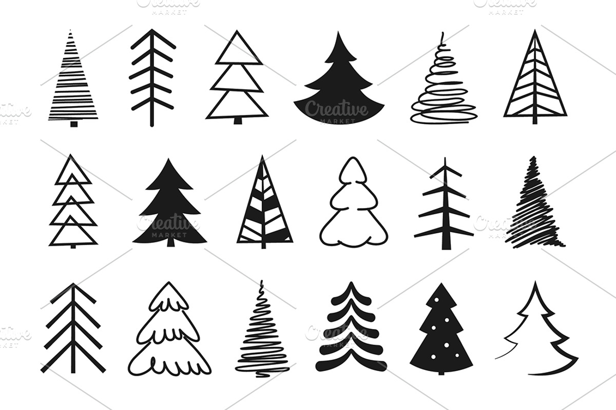 Christmas tree silhouettes, a Decorative Illustration by Paper Cards (Photo 2 of 3)