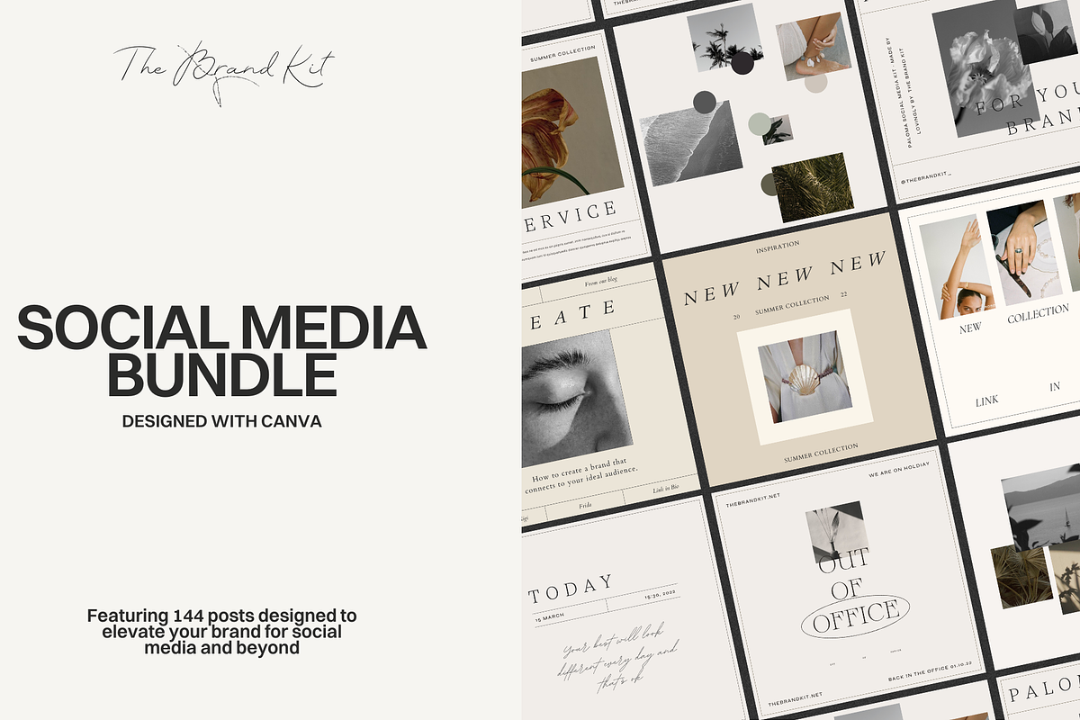 Social Media Bundle (144 posts), a Social Media Template by The Brand Kit (Photo 1 of 12)