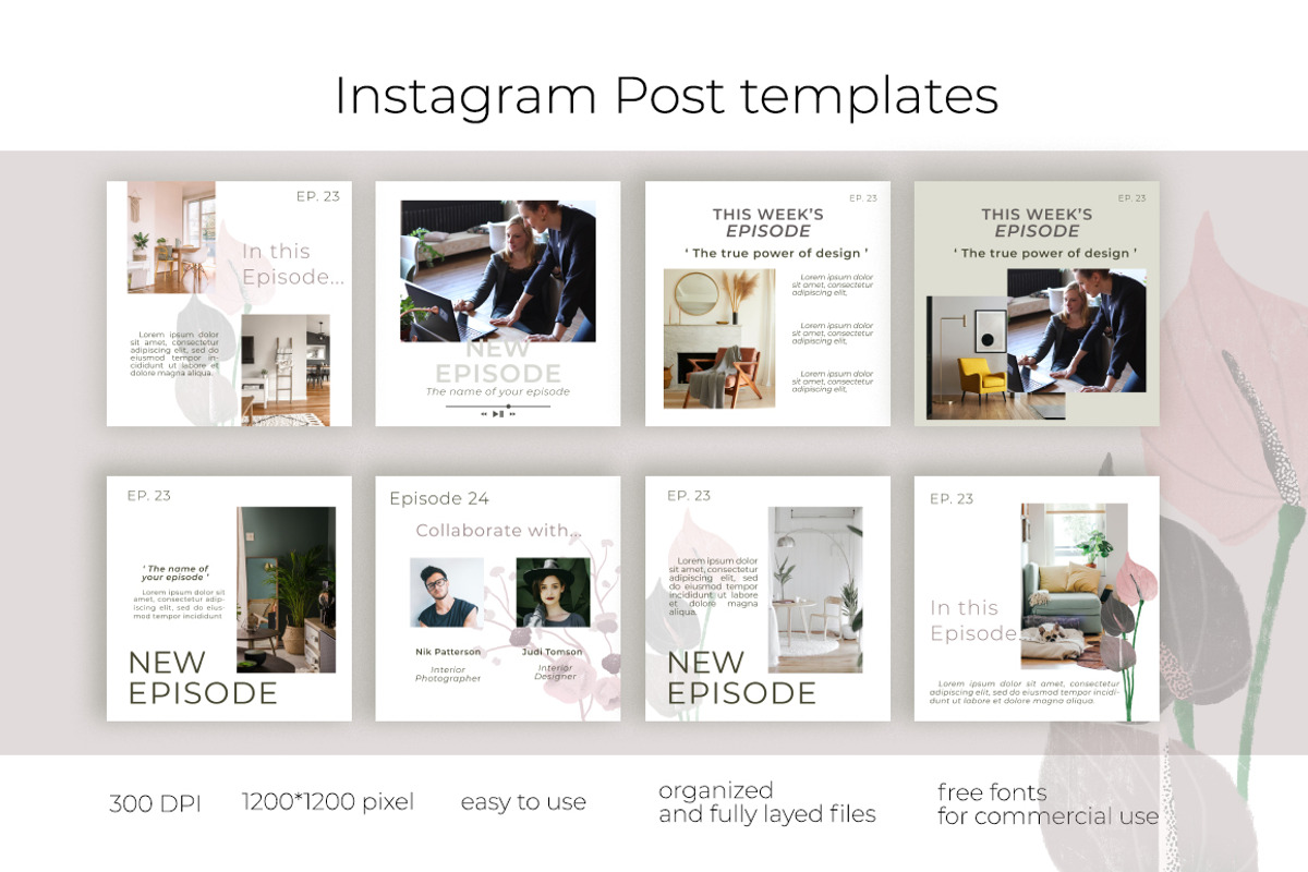 Podcast Instagram Pack, a Social Media Template by OlgaSerbun (Photo 2 of 8)