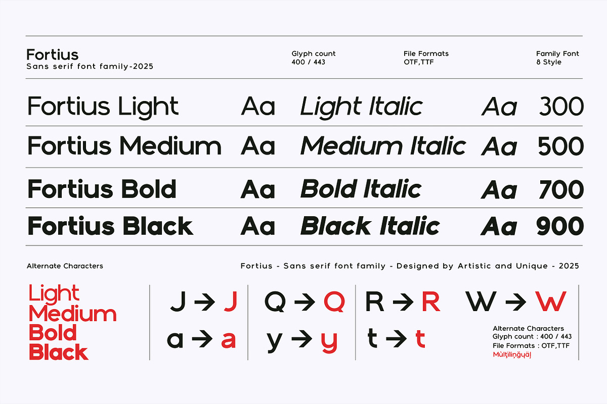Fortius - Sans serif font family, a Sans Serif Font by Artistic & Unique (Photo 2 of 15)