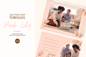 Christmas GREETING CARD CANVA TEMPLA, a Card Template by The Little Lily Studio