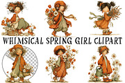 Whimsical Spring Girl Clipart, an Illustration by OK Design (Thumbnail 2 of 6)