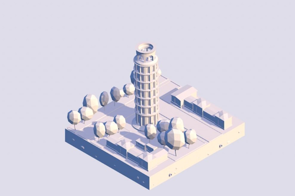 Cartoon Low Poly Pisa Tower Landmark, an Architecture 3D Model by Anton Moek (Photo 3 of 6)