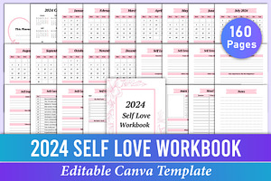 2024 Self Love Workbook Canva Kdp