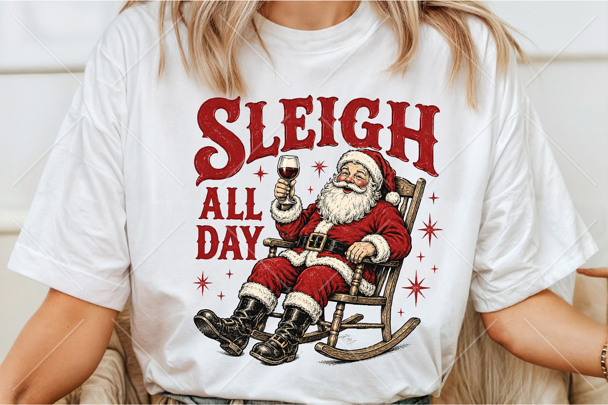 Vintage Sleigh All Day Christmas PNG, a Seasonal Illustration by Canvas Craft (Photo 3 of 6)