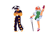 Clowns set, circus show posters, a Person Illustration by PaperTrident (Thumbnail 4 of 12)