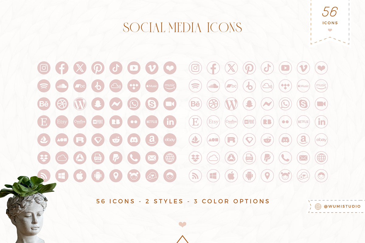 Social Media Icons, a Solid Icon by Wumi Studio (Photo 2 of 5)
