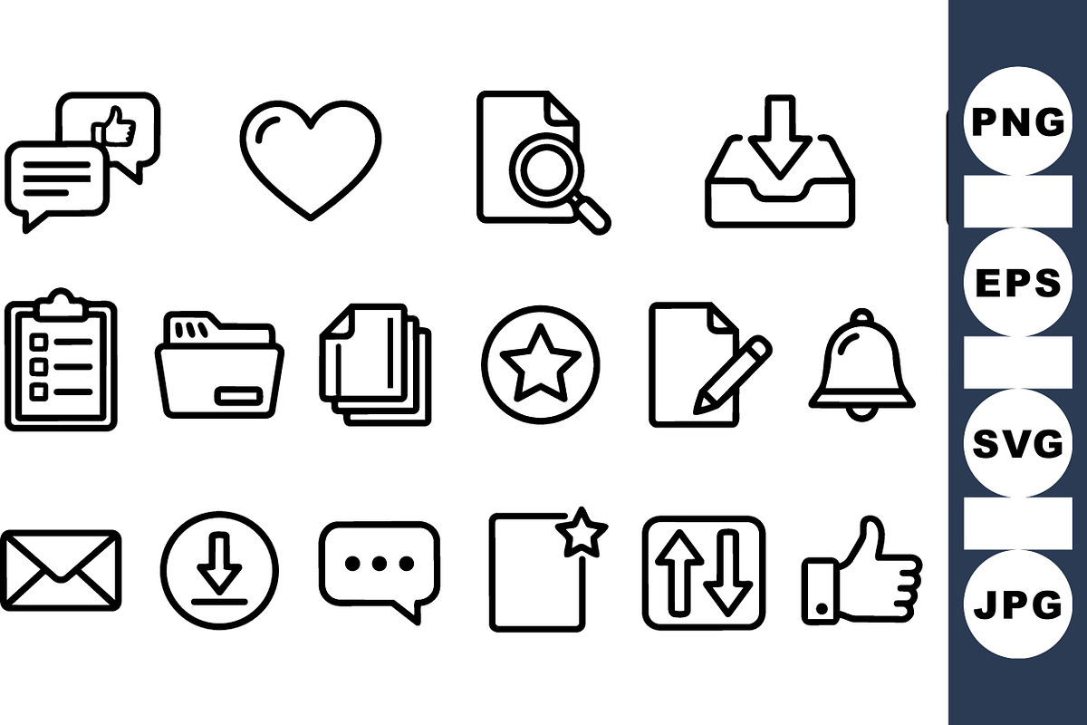 Minimal Outline UI Icon Set, an Illustration by designvectx (Photo 1 of 3)