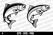 Illustrations of a salmon, an Animal Illustration by Vectorhight (Thumbnail 3 of 5)