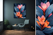 8 blue plant leaves art wall print, a Decorative Illustration by ARTOZEN DIGITAL (Thumbnail 12 of 13)