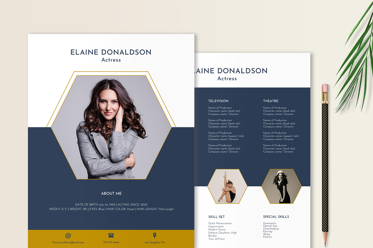 Resume Template for Actor, Actress, a Resume Template by Stanin Studio (Photo 2 of 10)
