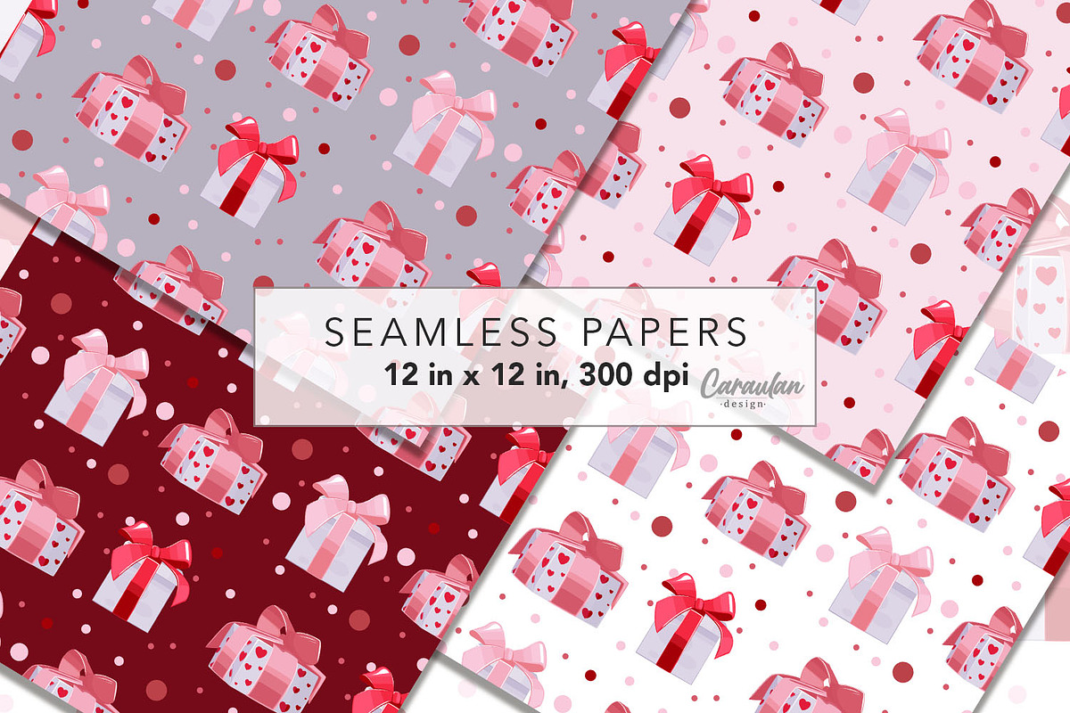 Valentine's Day Backgrounds, a Pattern Graphic by Serghei Caraulan (Photo 3 of 9)