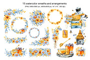 Flower honey watercolor clipart, a Food Illustration by Artmanata (Thumbnail 3 of 17)