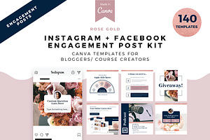 Rose Gold Chic Canva Template Set