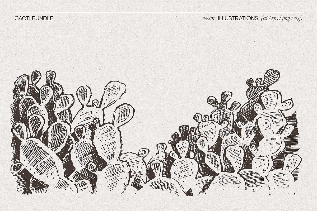 Sketch Cacti Vector Bundle, a Seasonal Illustration by TheMountBirdStudio (Photo 10 of 14)