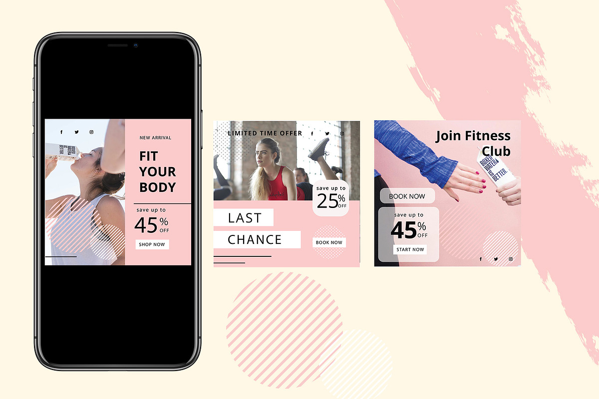 Gym Fitness Kit for Instagram, a Social Media Template by Mehul Munjani (Photo 2 of 5)