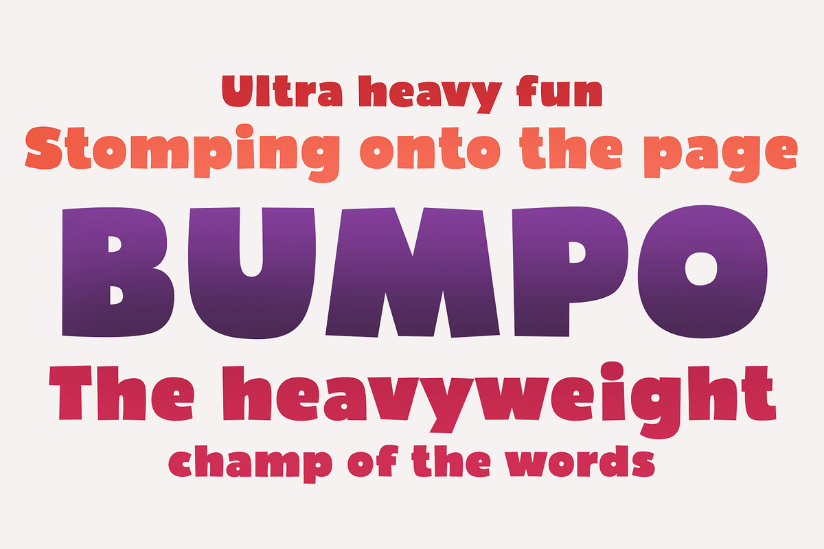 Bumpo Font, a Sans Serif Font by Graphite_Studios (Photo 1 of 4)