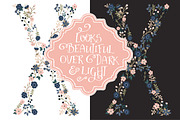 Navy & Blush Floral Alphabet Vectors, an Illustration by Amanda Ilkov (Thumbnail 3 of 5)