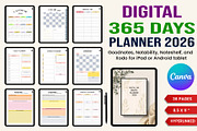 Digital 365 Days Planner 2026, a Stationery Template by Designmela01 (Thumbnail 3 of 8)