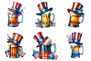 American Patriotic Flag Beer Clipart, an Illustration by Sublimation Artist (Thumbnail 2 of 6)