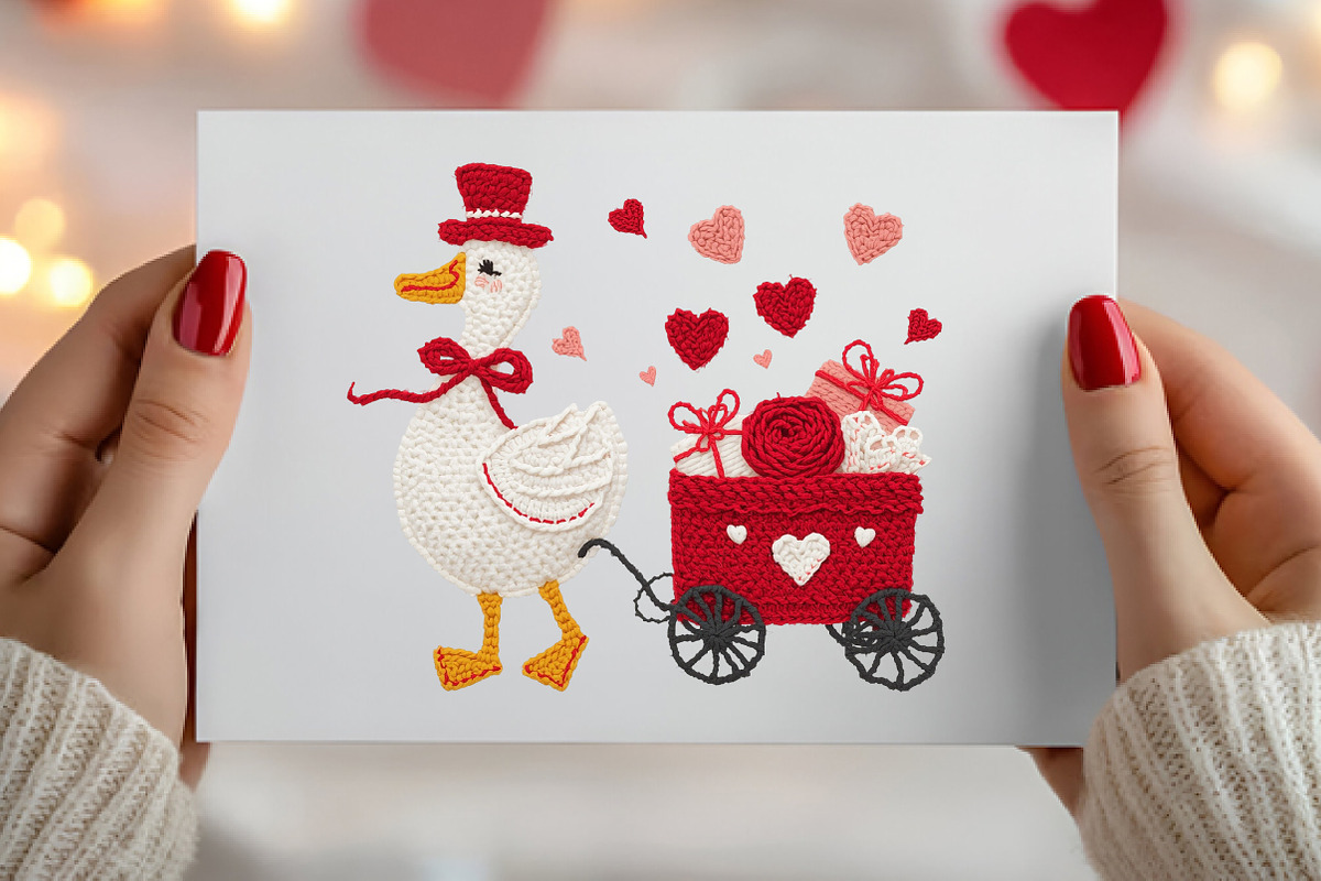 Valentine Goose Yarn PNG, Valentine, an Illustration by Canvas Craft (Photo 4 of 7)