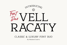 Vell Racaty Classic Luxury Font Duo