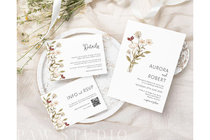 Autumn Wedding Invitation Rustic