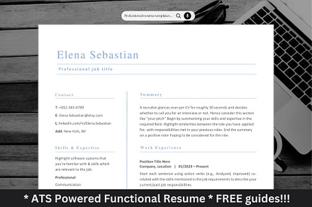 Blue and White Resume Template