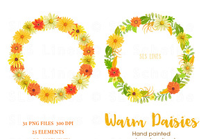 Warm Color Daisy Florals