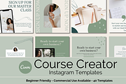 Green Course Creator Instagram Posts, a Social Media Template by Social Assumptions (Thumbnail 1 of 7)