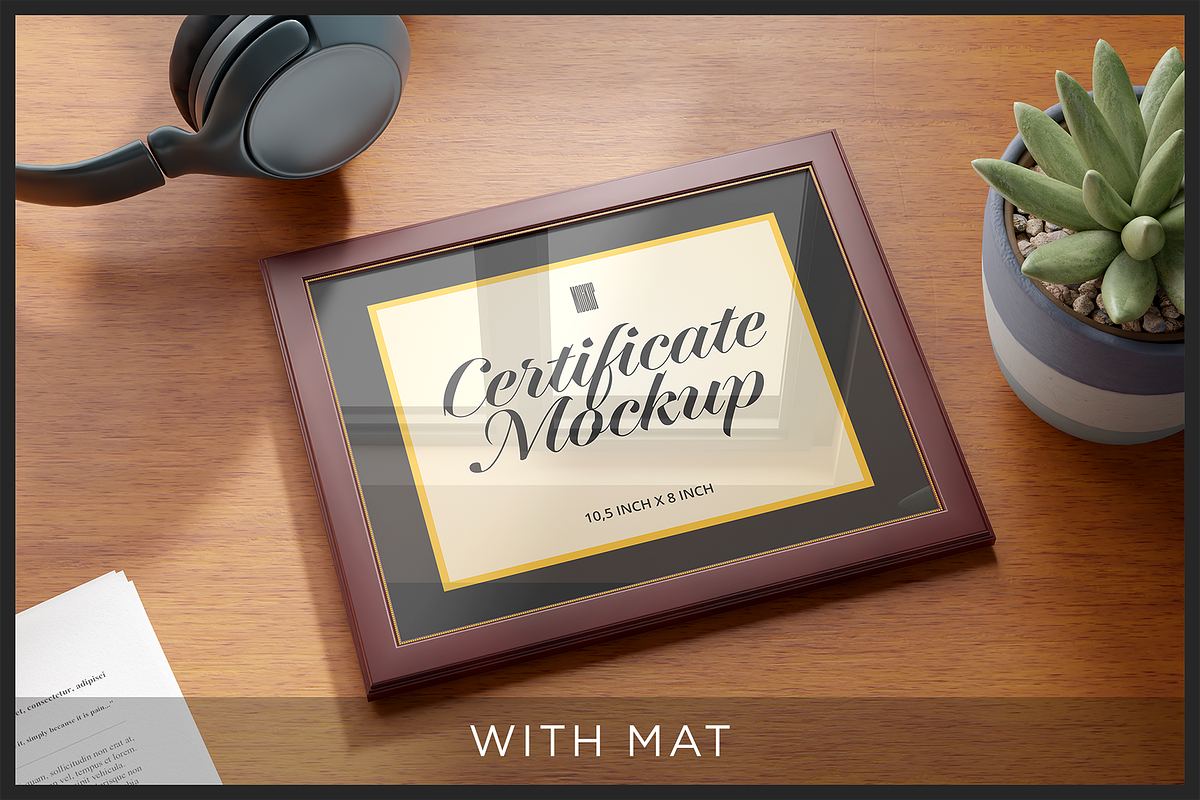 Certificate Mockup - 4 PSD Files, a Merchandise Mockup by Muhazdinata (Photo 6 of 9)
