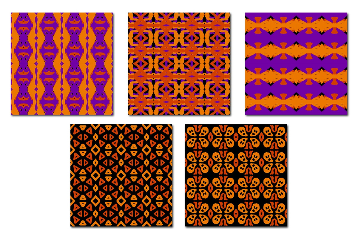 Halloween Pattern Digital Papers, a Pattern Graphic by tchastudio (Photo 5 of 5)