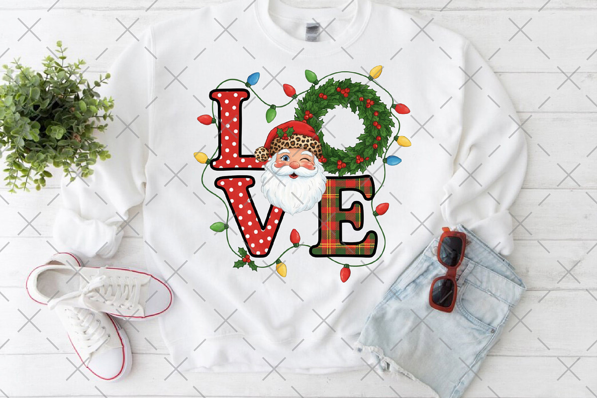 LOVE Santa Christmas PNG, an Illustration by Craft Nest (Photo 5 of 6)