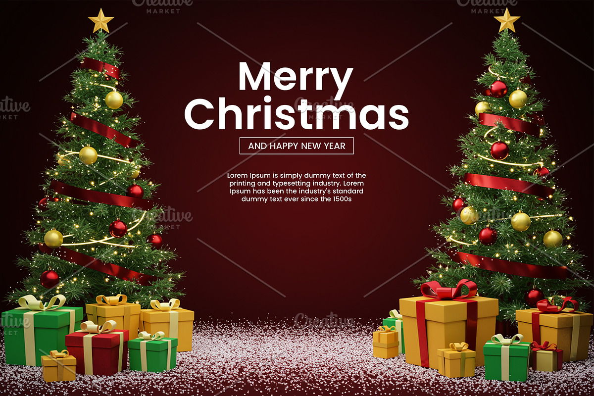 Merry Christmas & Happy New Year PSD, a Social Media Template by Qaseem Zaidi Graphics (Photo 1 of 2)