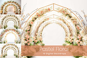 10 Pastel Floral Digital Backdrops, a Background Graphic by 3Motional (Thumbnail 1 of 6)