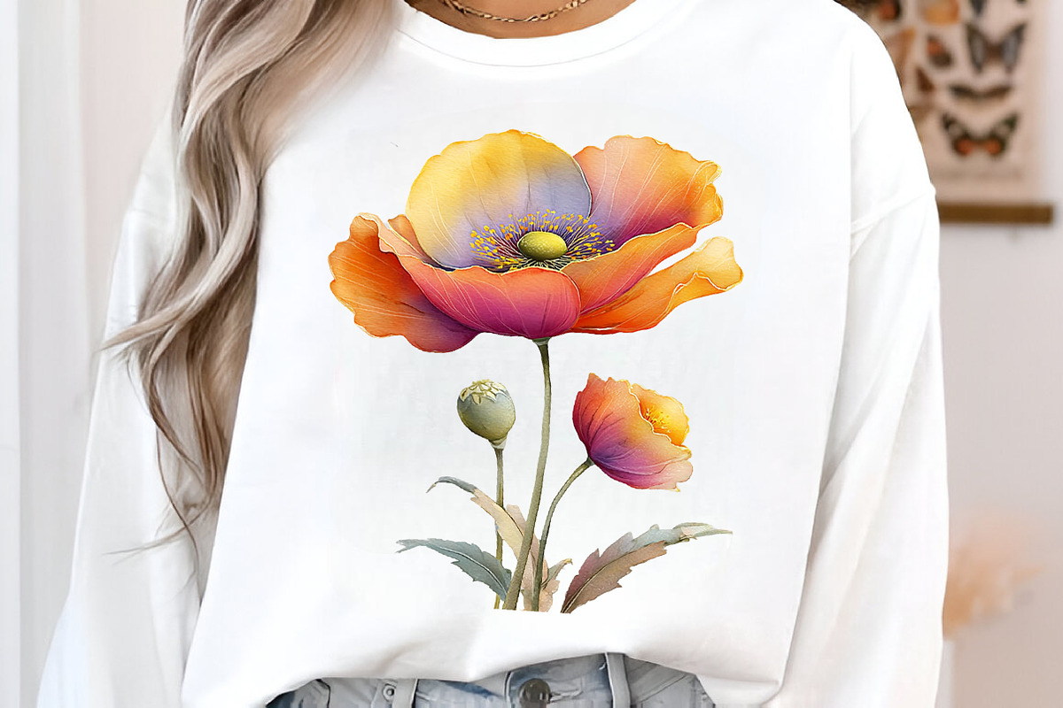 Whimsical spring poppy flowers Png, an Illustration by SinaCreation (Photo 6 of 11)