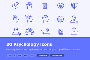 20 Psychology Icons