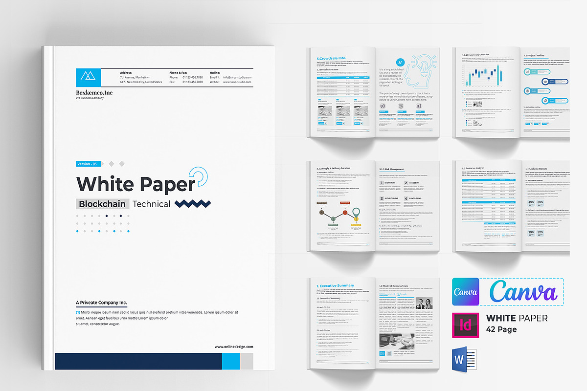White Paper | Canva, Word, & Indd, a Brochure Template by obayes (Photo 1 of 30)