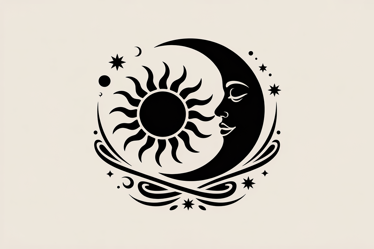 sun and moon surrounded by flowing, an Illustration by Amazin_art (Photo 9 of 25)