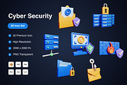 Cyber Security 3D Icons Set, an Object 3D Model by Kmg Design (Thumbnail 1 of 3)