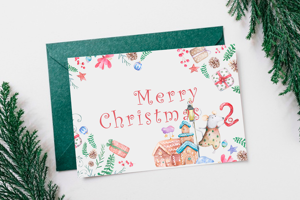 Christmas Story Watercolor cute Rats, an Animal Illustration by Ann Art Houze (Photo 7 of 13)