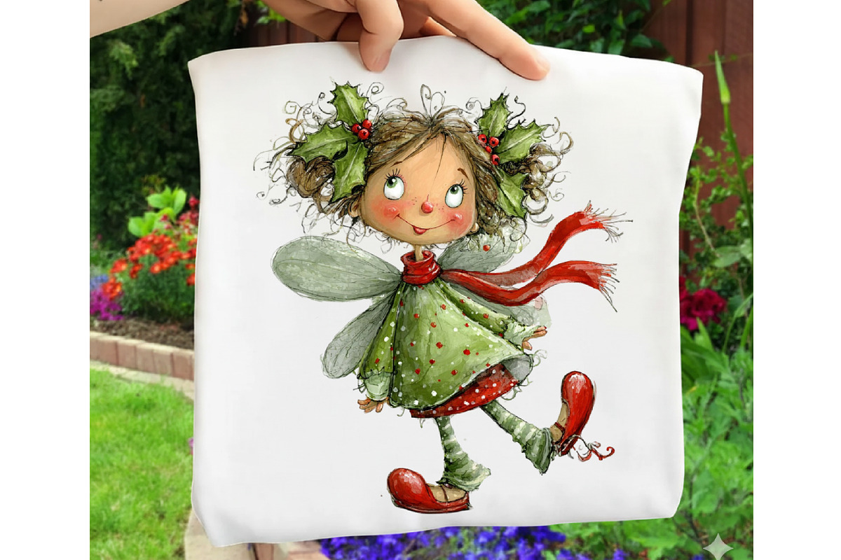 Christmas Whimsical Fairy Clipart, an Illustration by OK Design (Photo 6 of 6)