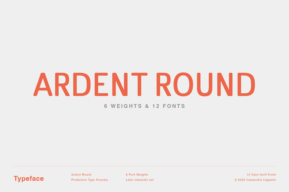Ardent Round, a Sans Serif Font by Cassandra Cappello (Photo 1 of 12)