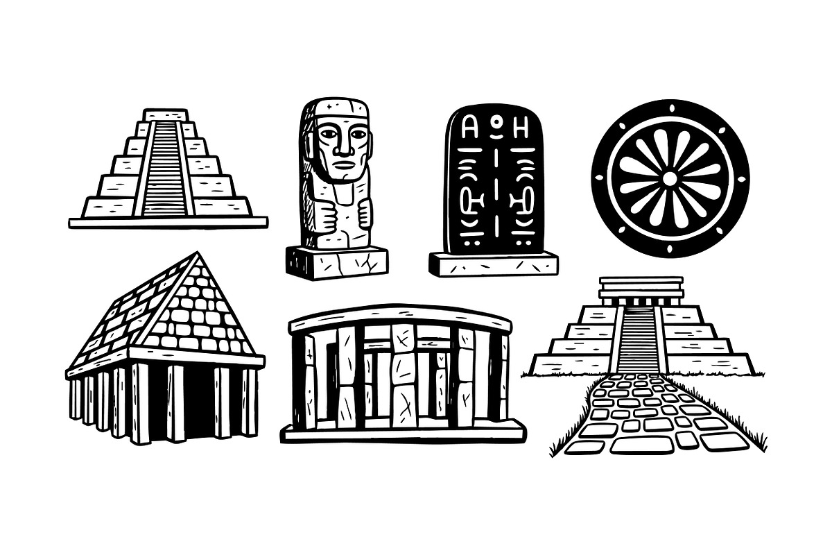 Ancient Monument SVG Icon Set, an Illustration by designvectx (Photo 2 of 3)