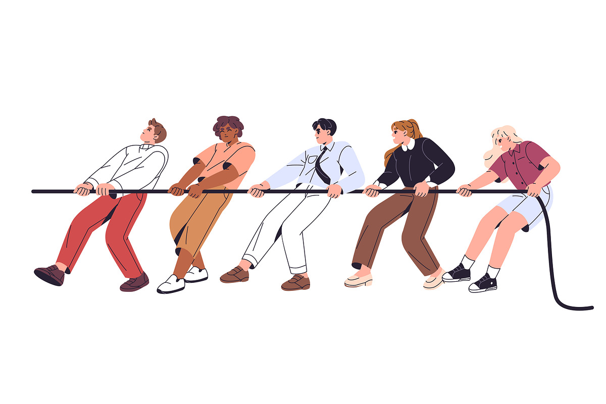Tug of war, business competition, a Person Illustration by PaperTrident (Photo 4 of 4)
