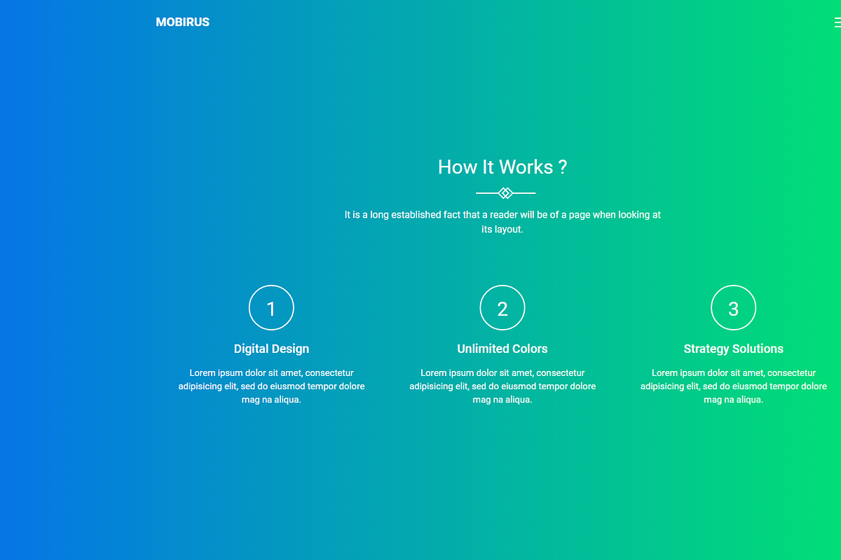 Mobirus - Landing Page Template, a Bootstrap Template by Pichforest Studio (Photo 2 of 6)