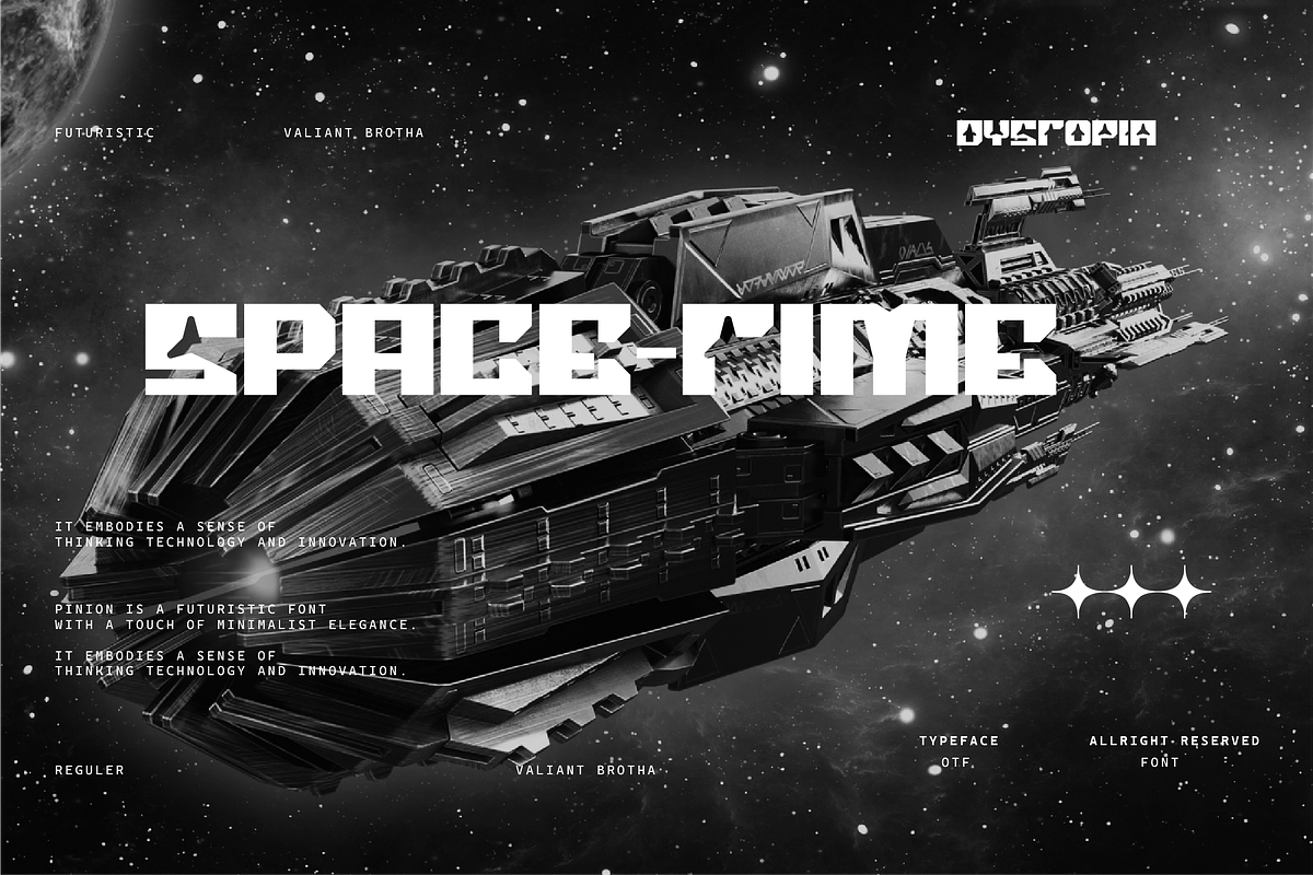 VB Brinio - Futuristic Display Font, a Sans Serif Font by VALIANTBROTHA (Photo 4 of 9)