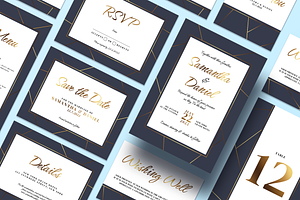 Gold Wedding Invitation Suite