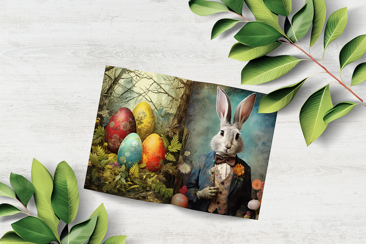 SURREAL EASTER JUNK JOURNAL PAGES, an Animal Illustration by Daring Digies (Photo 4 of 4)